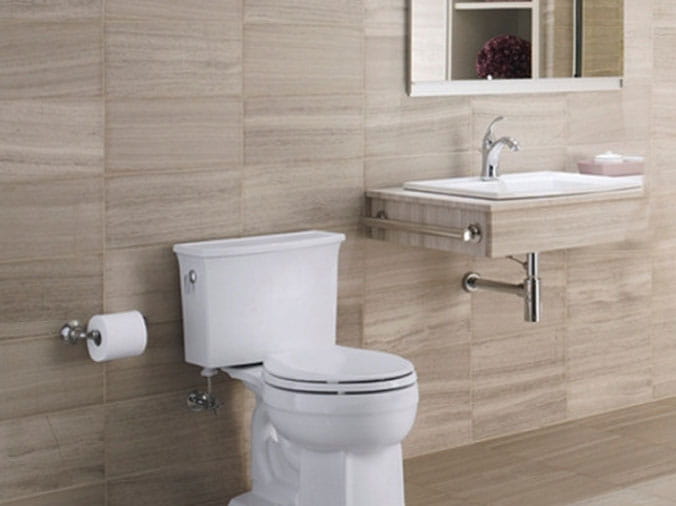 Toilet and bathroom sink